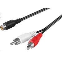 PremiumCord Kabel 1x CINCH female - 2x CINCH male 20cm