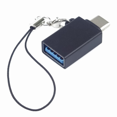 PremiumCord adaptér USB-C male - USB3.0  A female, OTG, černý s očkem na zavěšení