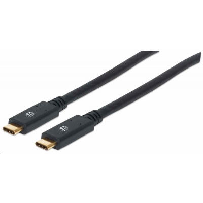 Manhattan USB-C kabel, USB 3.1, Gen 1, USB-C Male na USB-C Male, 5 Gbps, 2m, černá